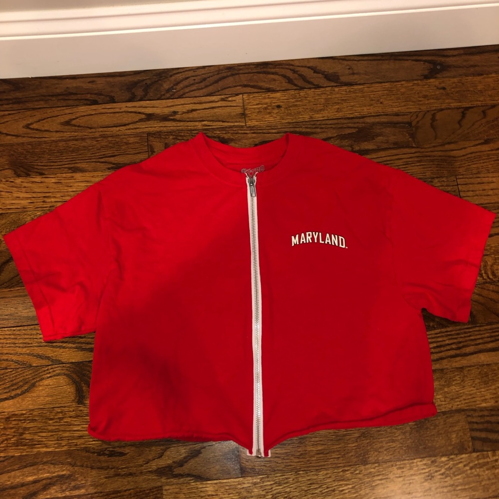 Retro Brand Florida Zip Up Crop Tee